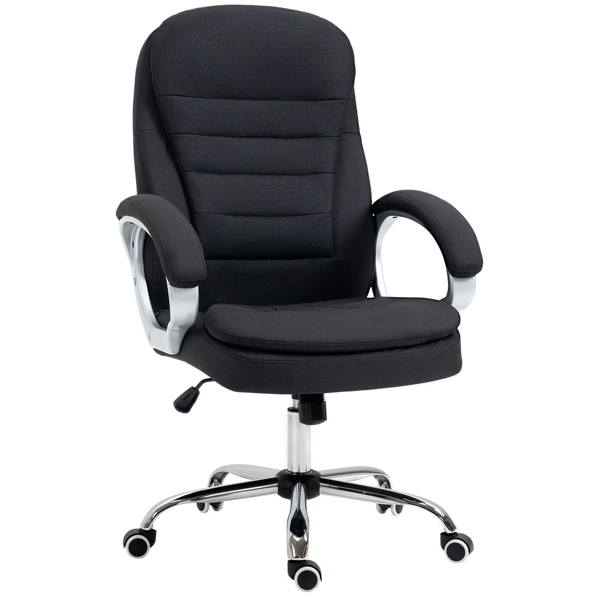 BÜROSTUHL Arbeitsstuhl Schreibtischstuhl 360° Drehstuhl höhenverstellbar - Schwarz, Kunststoff (75/121/64cm) - Vinsetto