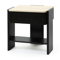 NACHTTISCH schwarz, B 55 × T 40 × H 53 cm - Schwarz, Holz (55/53/40cm) - Hometopia