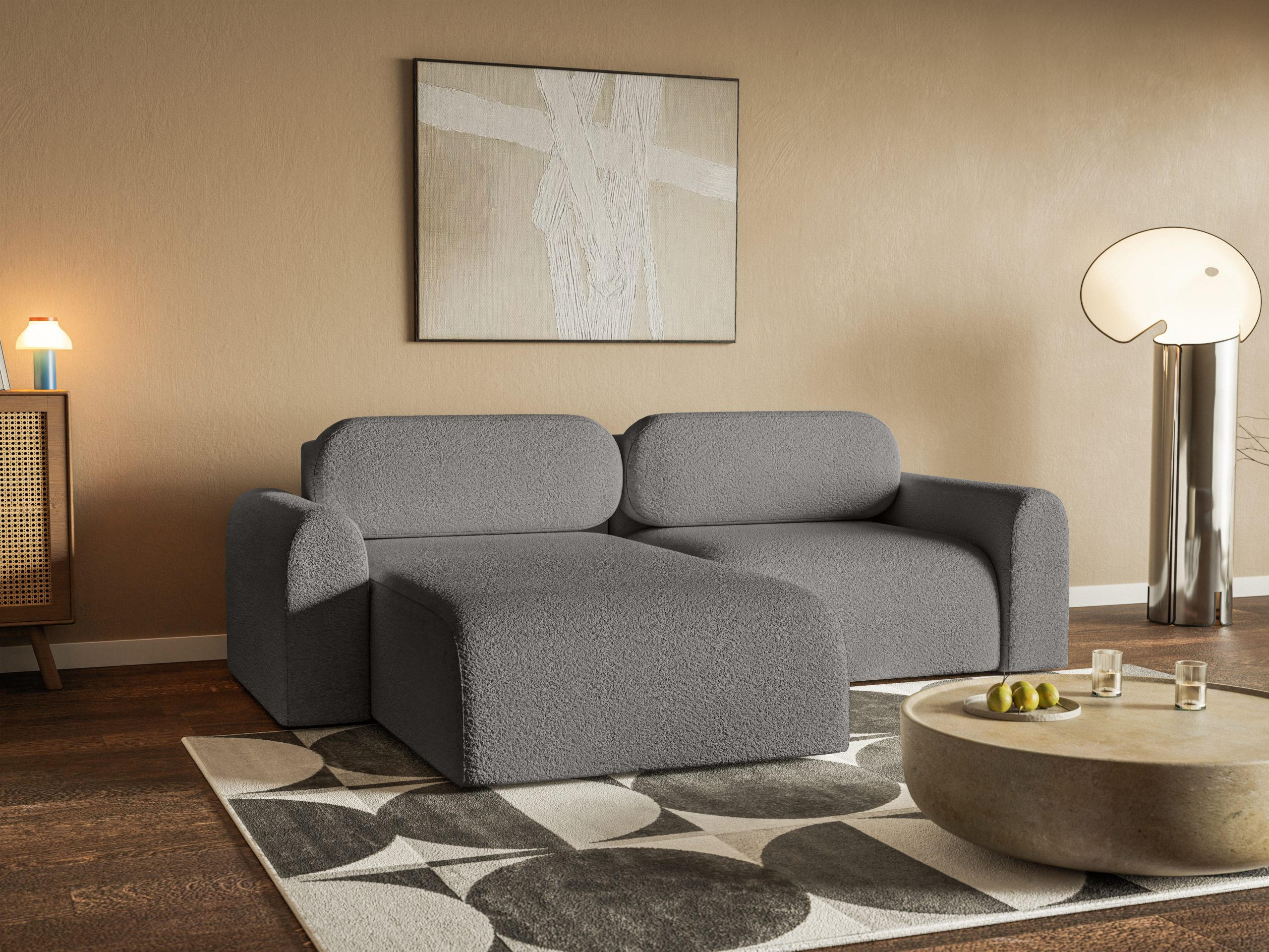ECKSOFA Lome Mini mit Schlaffunktion, Graphit - Graphitfarben, Textil (244/165cm) - Fedve
