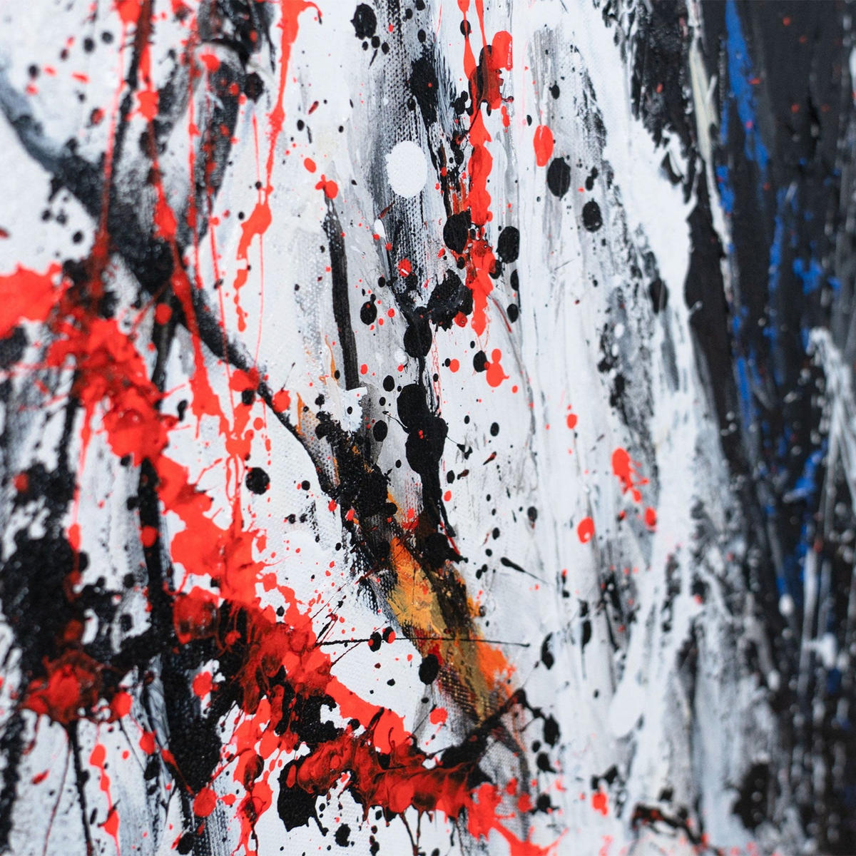 GEMÄLDE Flammende Anmut Schattenfugenrahmen Schwarz 120x80 cm - Schwarz, Holz (120/80cm) - YS-art gallery