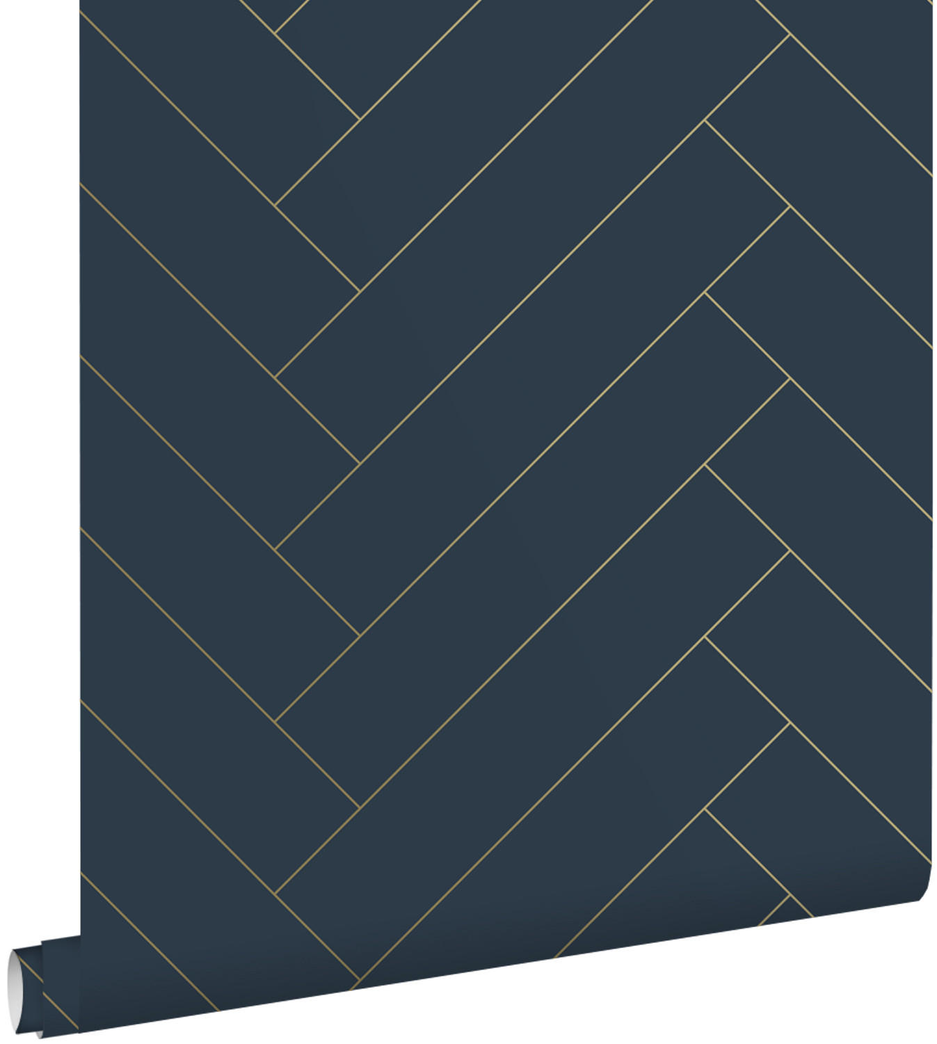 TAPETE Fischgrätmuster 53 cm x 10.05 m - Goldfarben, Papier (53/1000cm) - ESTAhome