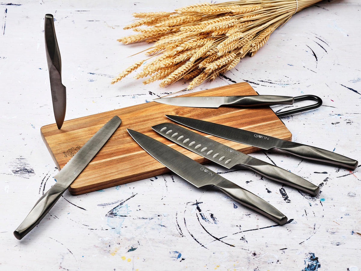 KÜCHENMESSER Larus - 6er-Set - Grau, Metall (1cm) - Björn