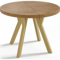 ESSTISCH Mateo runder ausziehbarer, Lancelot Eiche 100-200/100/76 cm - Eichefarben/Goldfarben, Holz/Holzwerkstoff (100/200/76cm) - WFL GROUP