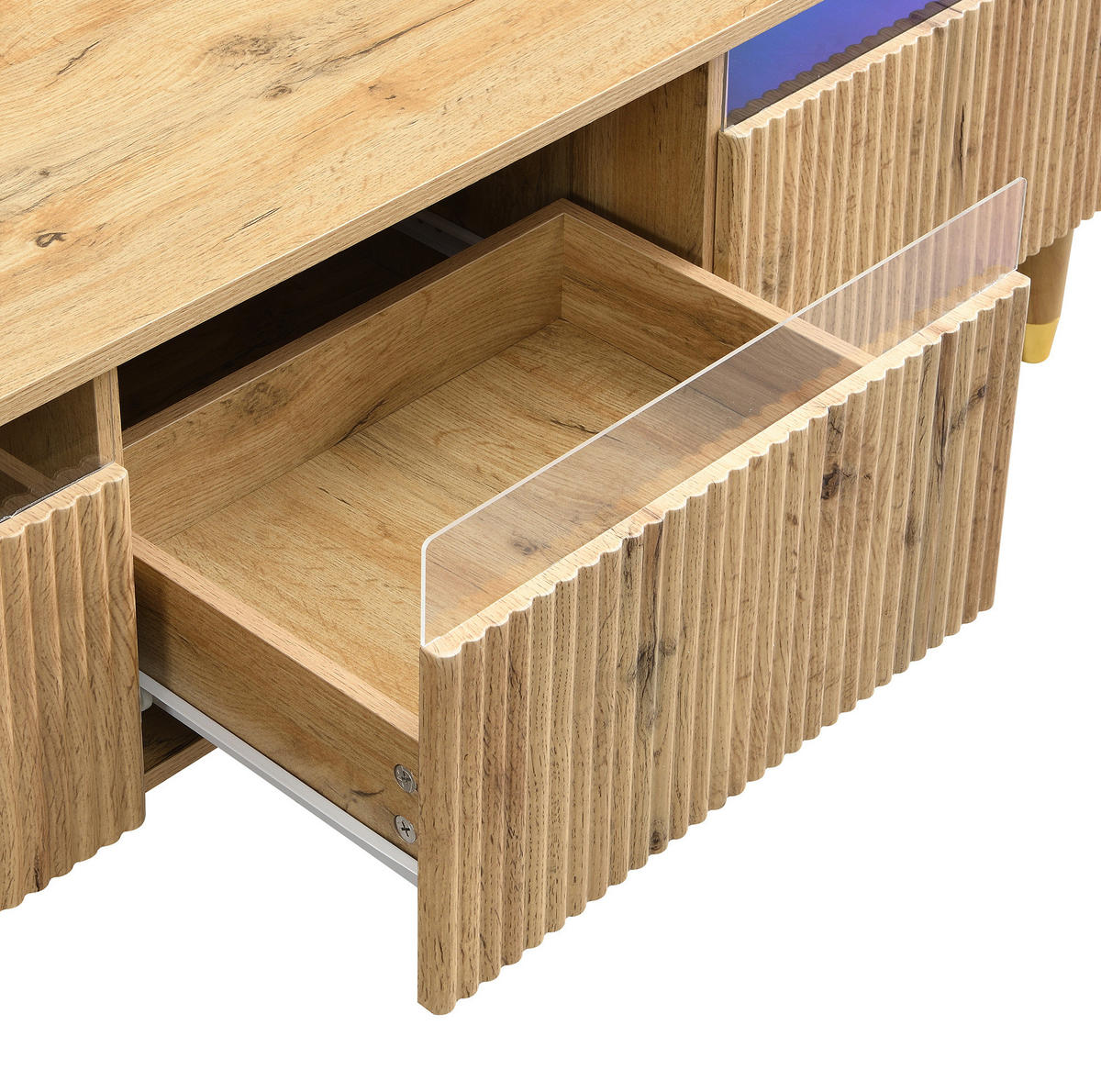 LOWBOARD 178/35/45 cm aus MDF mit 4 Schubladen und Kabeldurchführungen Holzfarbe - Naturfarben, Holzwerkstoff (178/45/35cm) - Modenvie