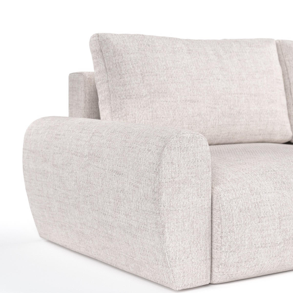 ROHOVÁ SEDAČKA OMARI, textil, Světle béžová - černá/písková barva, dřevo/kompozitní dřevo (253/153cm) - AltaBeds