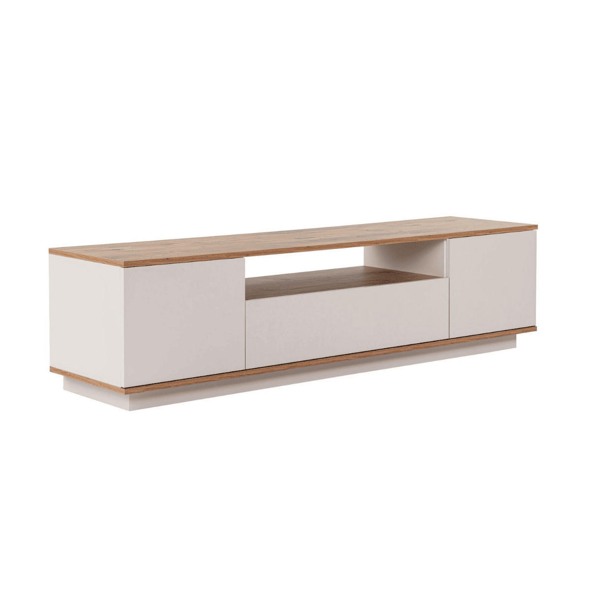 TV furniture with 3 folding doors and 1 niche, L180 cm - Kaschmir, Holzwerkstoff (44.5/44.6/12cm) - Calicosy