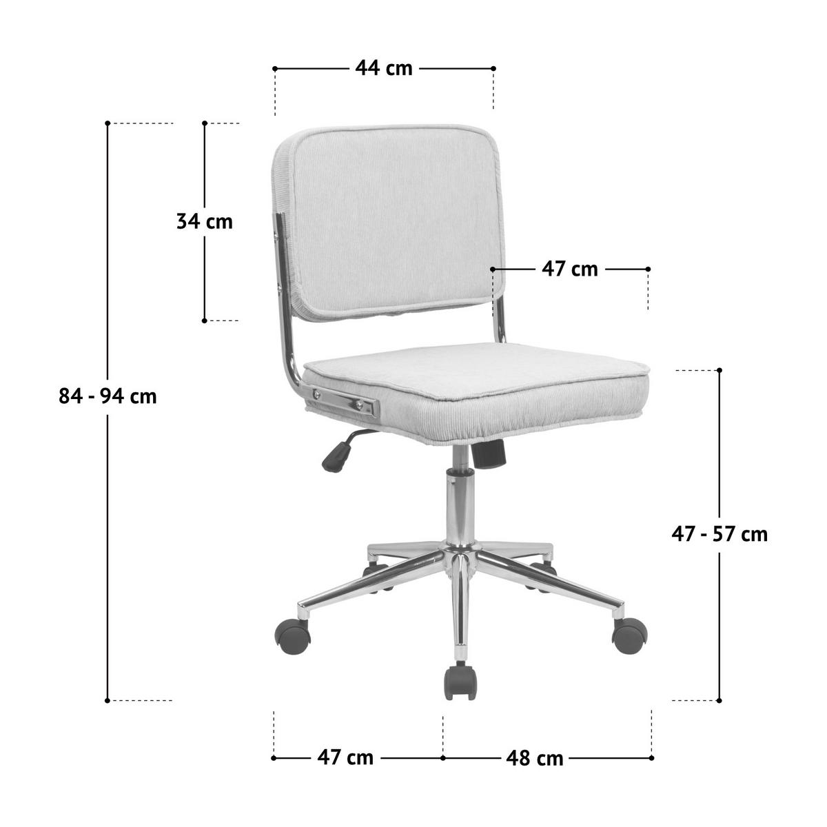 BÜROSTUHL Liv Schreibtischstuhl höhenverstellbar mit Rollen Taupe - Beige, Textil (48/94/47cm) - SVITA