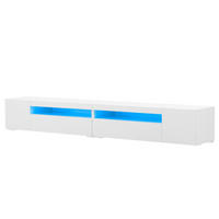 LOWBOARD 240/35,5/38,5 cm in Weiß mit LED-Beleuchtung und viel Stauraum - Weiß, Holzwerkstoff (240/35.5/38.5cm) - Flora Grace