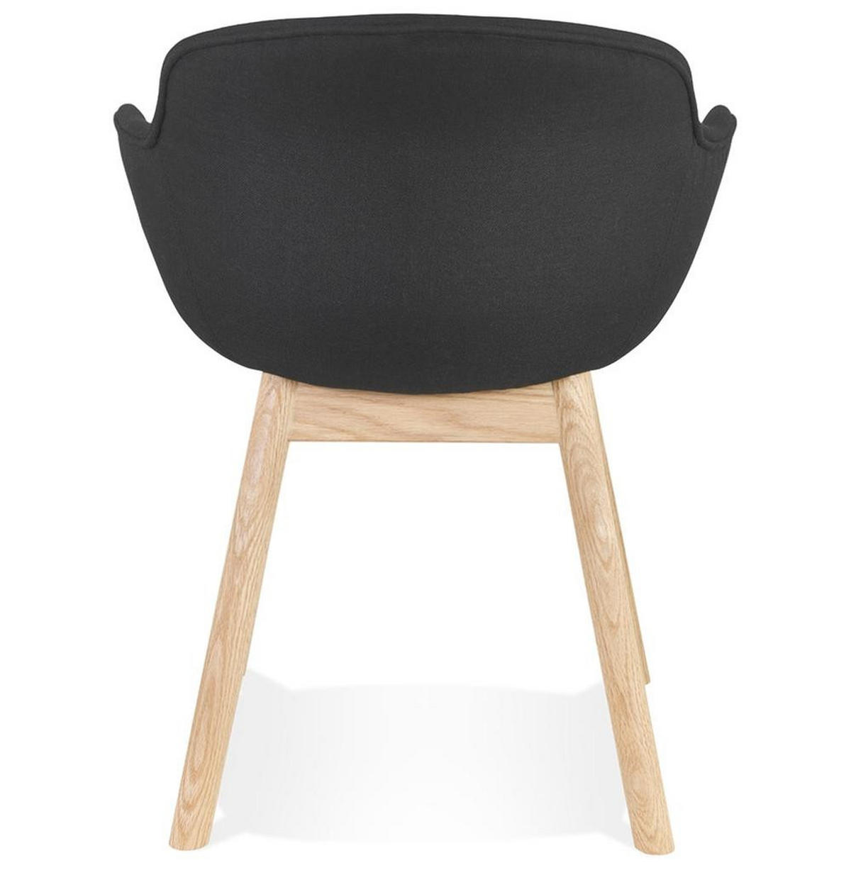 ESSZIMMERSTUHL Stoff mit Eichenbeinen und gepolsterten Armlehnen Ergonomisch, Schwarz 54x59x80 cm - Beige/Schwarz, Eichenholz/Textil (59/80/54cm) - KADIMA DESIGN