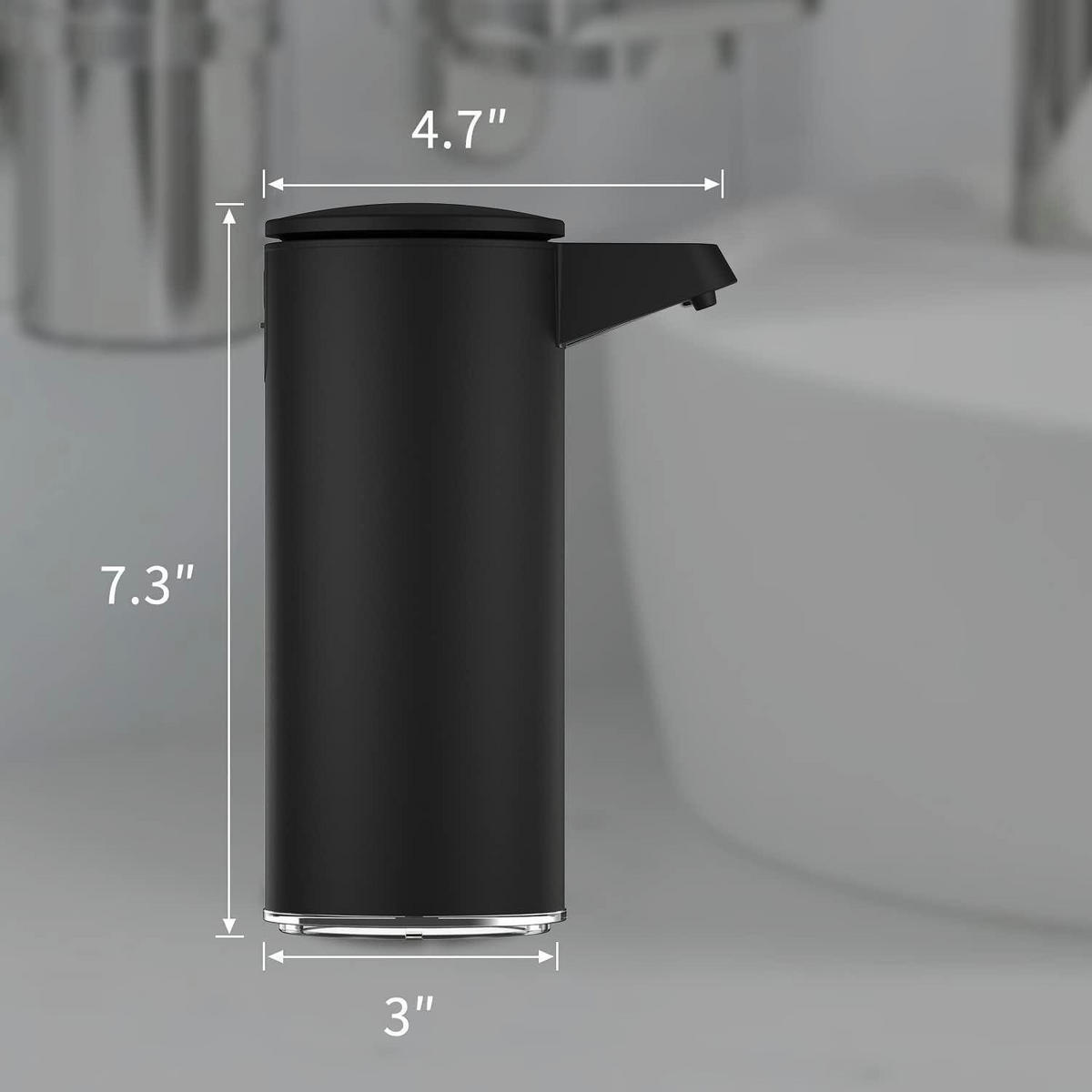 SEIFENSPENDER Automatisch Edelstahl Schwarz 280ml - Schwarz, Metall (8/19/12cm)