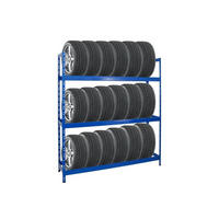REIFENREGAL Tiger XL 200x180x45 cm 300 kg Fachlast bis zu 21 Reifen auf 3 Ebenen Blau - Blau, Metall (180/200/45cm) - PROREGAL