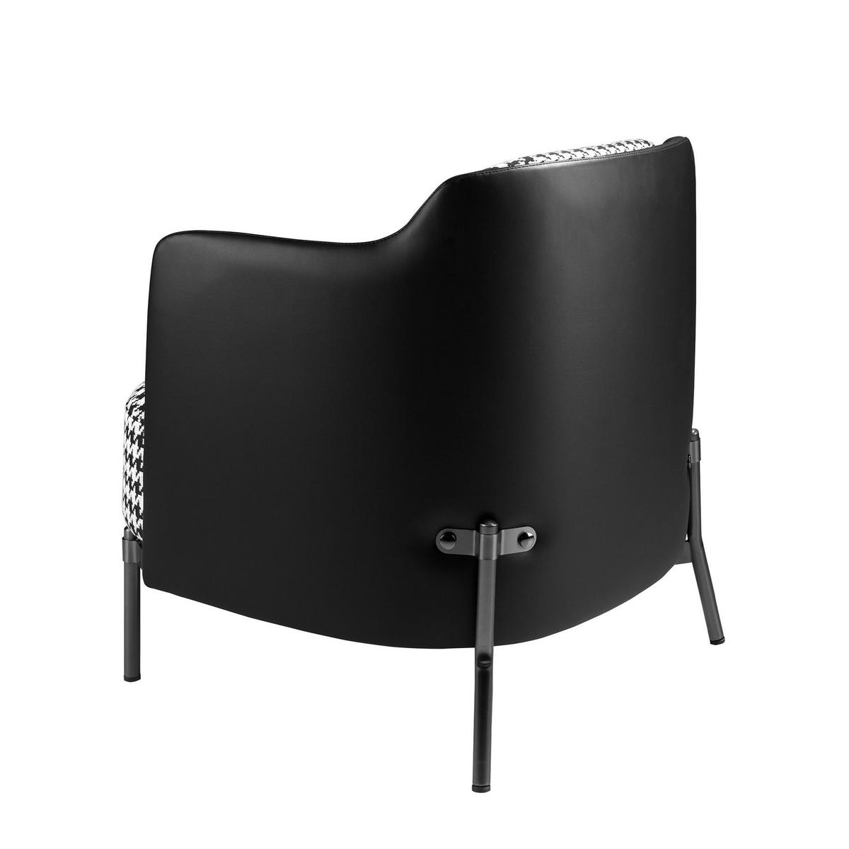SESSEL Sessel aus schwarzem und weißem Stoff und schwarzem Kunstleder 68/70/73 cm - Schwarz, Textil (68/73/70cm) - ANGEL CERDA