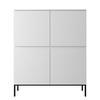 HIGHBOARD Bemmi Weiß mit schwarzen Beinen Hochkommode 4-türig 100 cm - Schwarz/Weiß, Holzwerkstoff/Metall (100/122/35cm) - Selsey