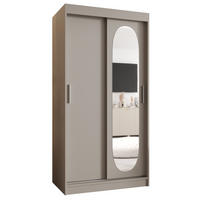 OMARA z drsnimi vrati 200/100/62 2-vratni - srebrne barve/črna, umetna masa/les (100/200/62cm) - MÖBEL KRYSPOL