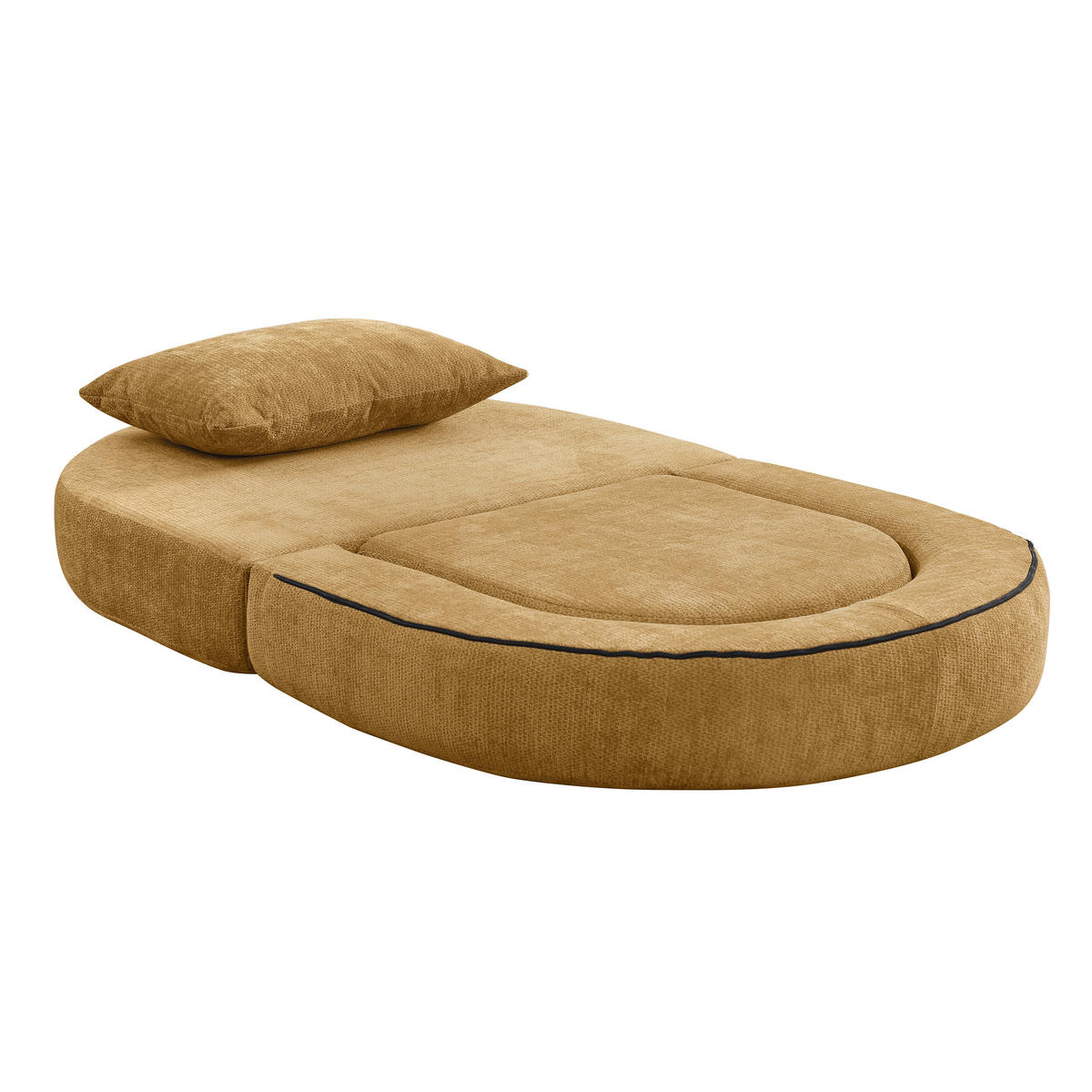 SCHLAFSESSEL in Chenille-Optik - Taupe, Textil (100/42/90cm) - Urban Meuble