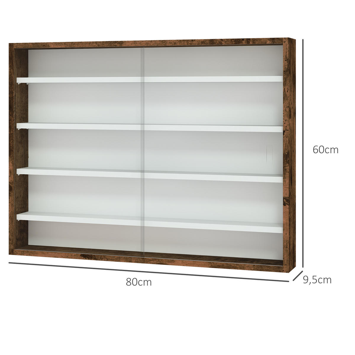 BÜCHERREGAL 80/9,5/60 cm Braun - Braun, Karton (80/60/9.5cm)