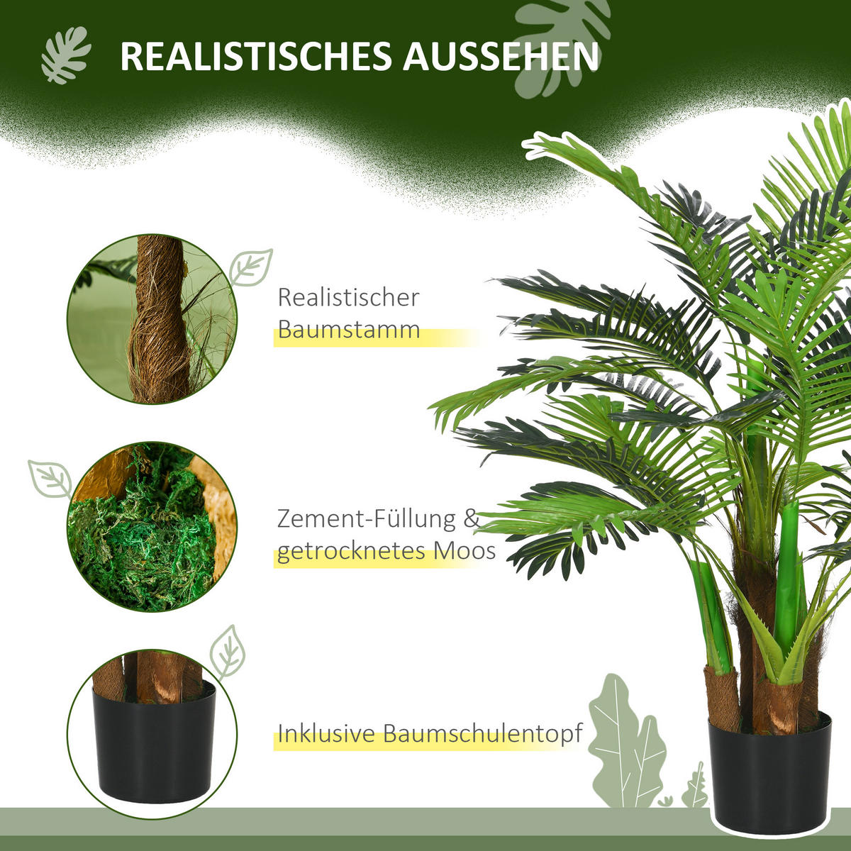 KÜNSTLICHE Pflanzen Grün 16.0/16.0/100.0cm - Grün, Kunststoff (100cm)