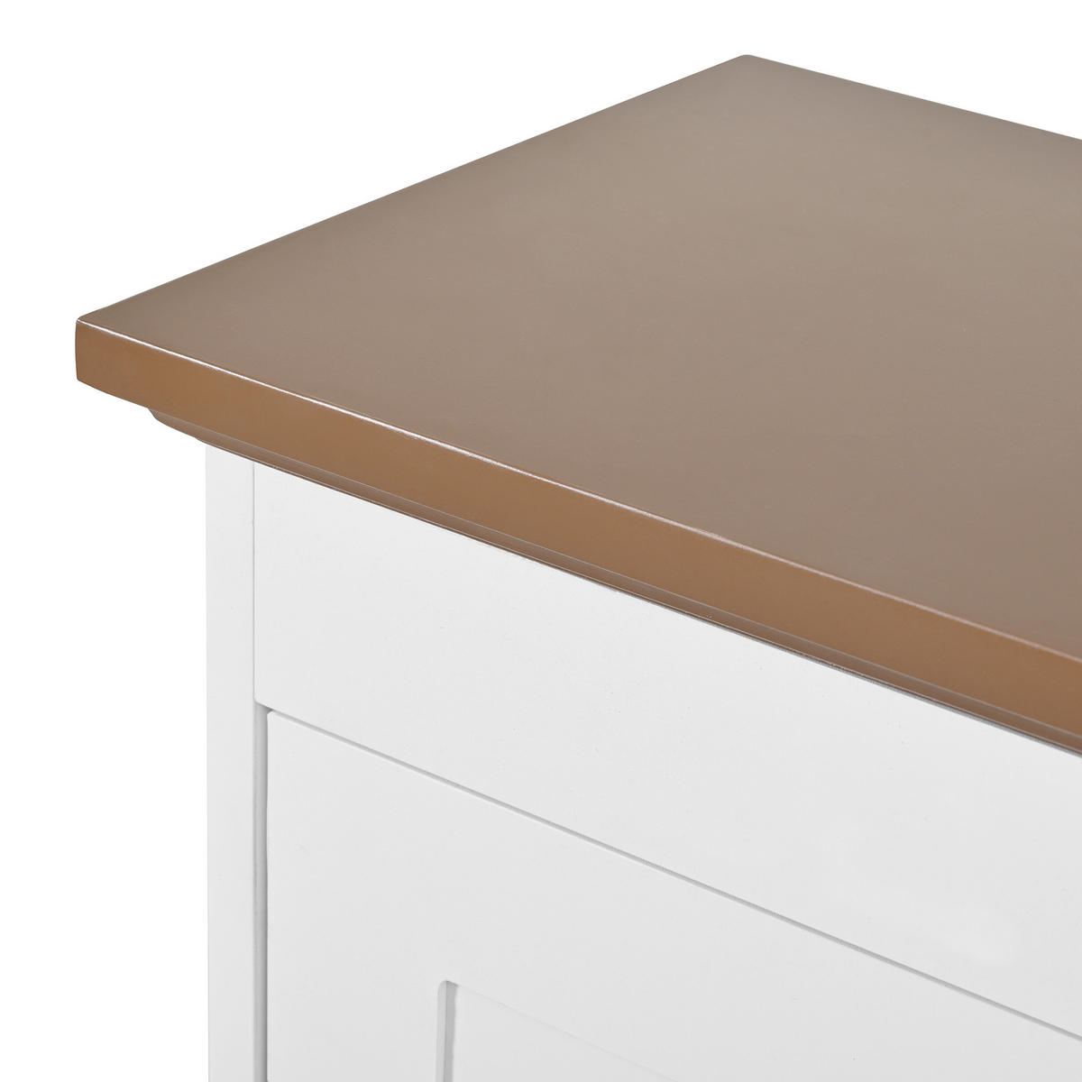 SCHUHSCHRANK in Weiß Schuhkommode mit 3 Klappen und runden Griffen für Flur und Eingangsbereich, B87/T26/H120cm - Weiß, Holzwerkstoff/Metall (83/120/23.5cm) - STILVORA