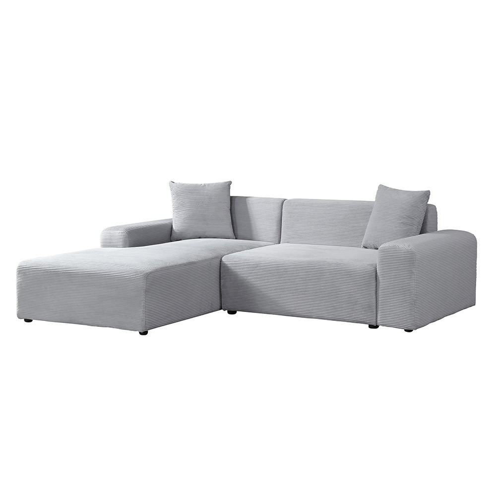 ECKSOFA AMELIO - Grau, Links - Grau, Holzwerkstoff/Textil (240/178cm) - Home Deluxe