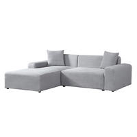 ECKSOFA AMELIO - Grau, Links - Grau, Holzwerkstoff/Textil (240/178cm) - Home Deluxe