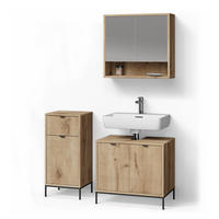 BADMÖBEL-SET ATERNO Viking Oak 3 Teile - Eiche Wotan, Holzwerkstoff (70/63/45cm) - Livinity®