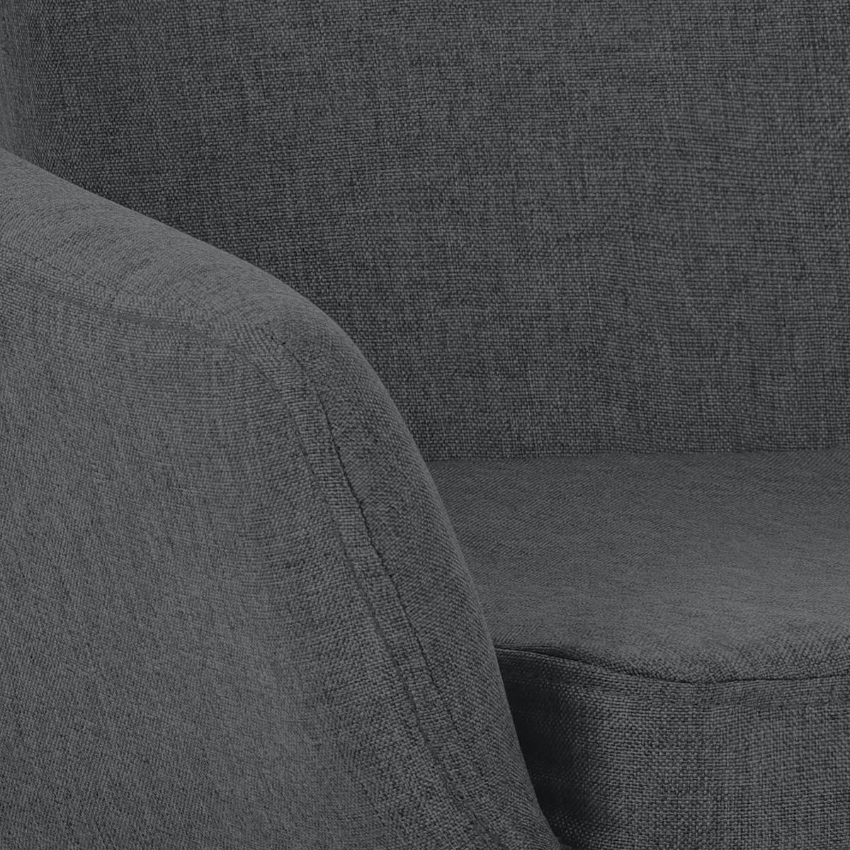 BARHOCKER 2er Set Stoff Dunkelgrau - Eukalyptusholzfarben/Dunkelgrau, Holz/Textil (55/99/46cm) - CLP