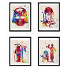POSTER Set mit 4 Star Wars Film Darth Vader, Yoda, R2D2 und C3PO A4 Rahmenlos - Klar, Papier (29.7/3/21cm) - Nacnic