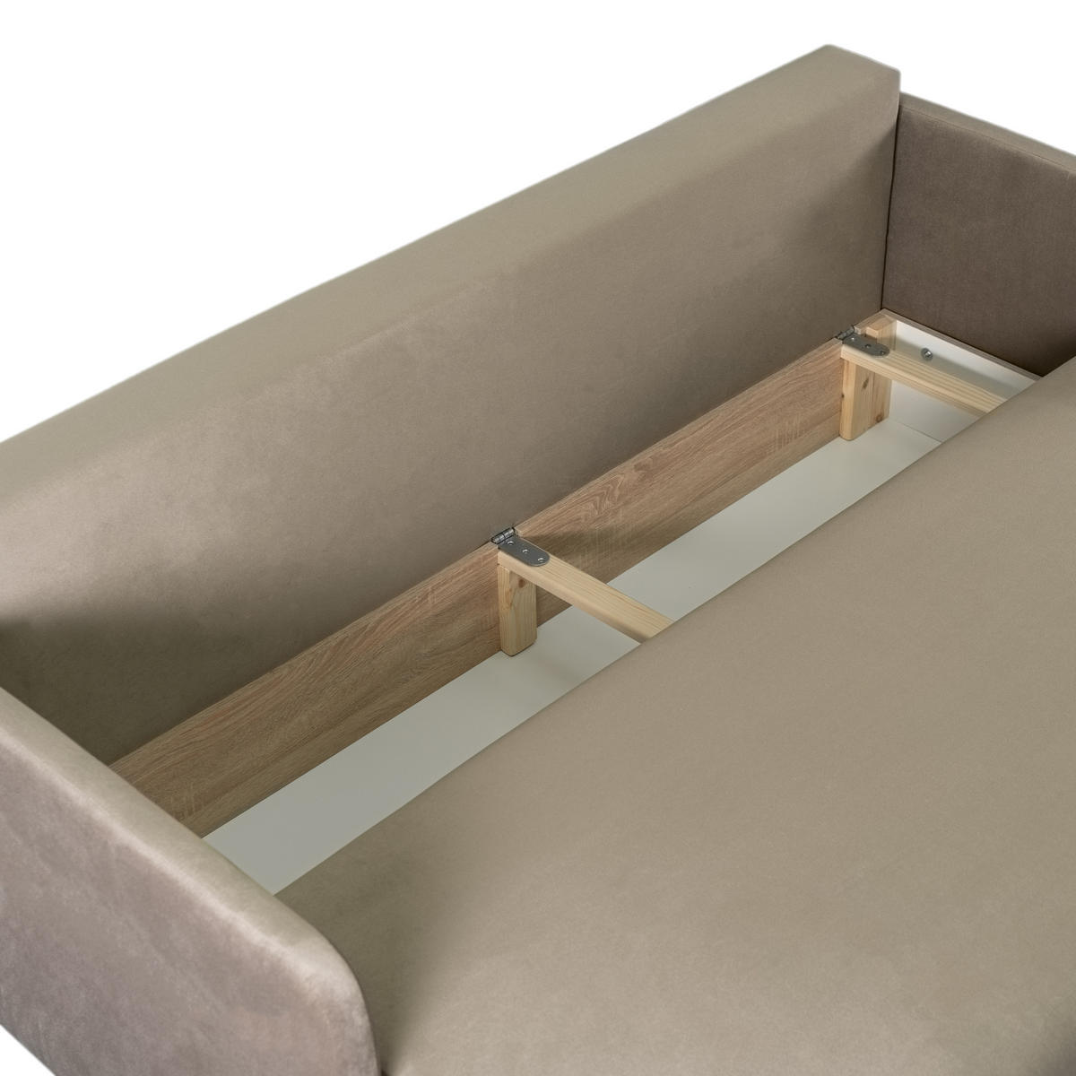 SCHLAFSOFA LUMO Schlaffunktion Zweisitzer beige - Bronzefarben, Holz/Textil (204/91/96cm) - makarowski meble
