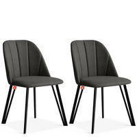 POLSTERSTUHL SPENO Esszimmerstühle 2er Set - Dunkelgrau/Schwarz, Holz/Textil (52/85/58cm) - KONSIMO®