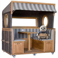 GOSCH-LOUNGE Strandkorb 6-Sitzer Des.981 - Braun/Grau, Holz/Metall (158/207/200cm) - Mr. Deko