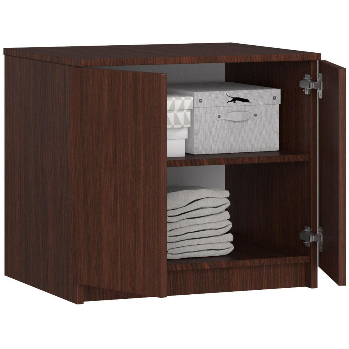 KLEIDERSCHRANK AUFSATZSCHRANK Wengefarben 60x51x55cm - Wengefarben, Holzwerkstoff (60/55/51cm) - Akord