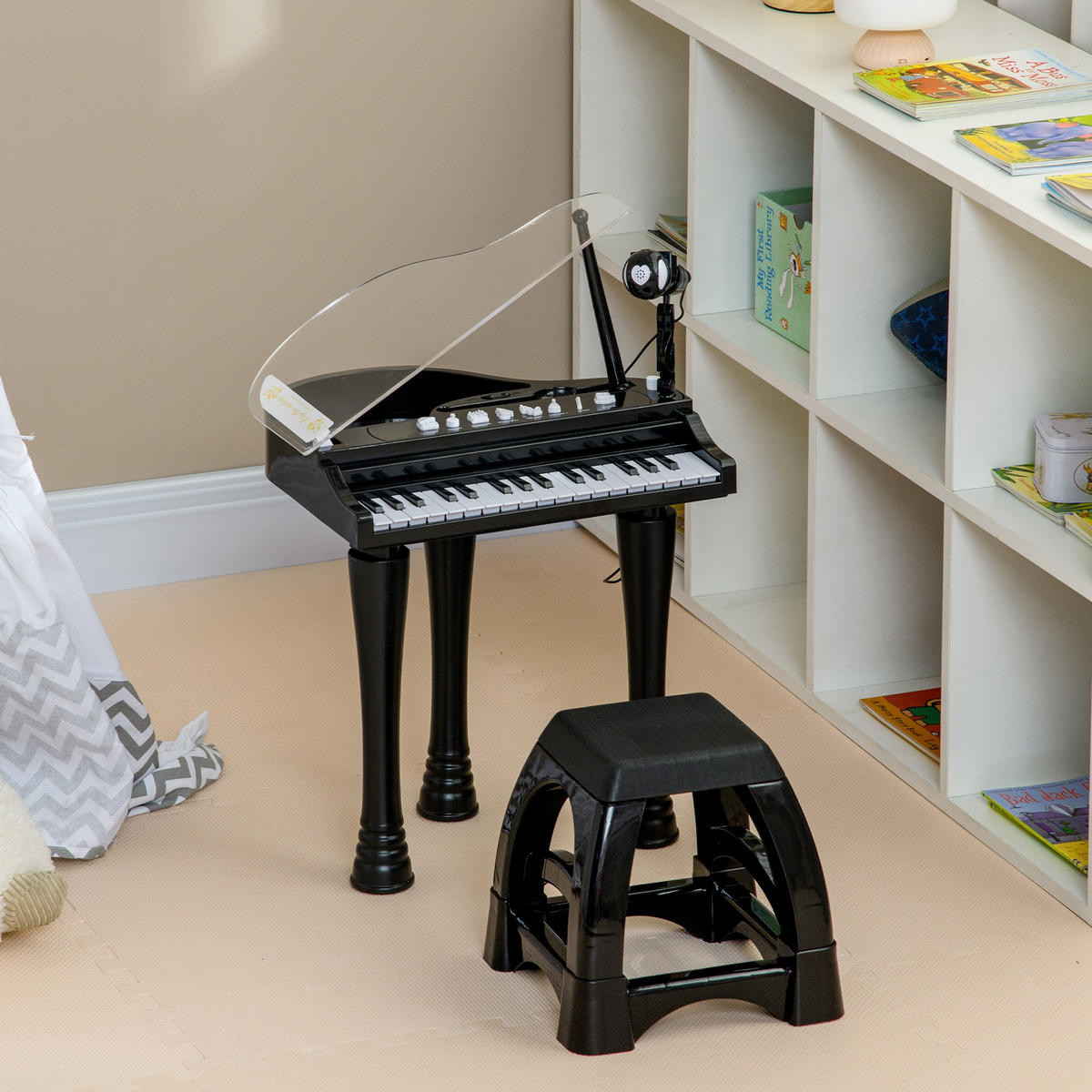 KINDERPIANO DE-18644 Schwarz - Schwarz, Kunststoff (30.5/60.4/37cm) - ComfortXL