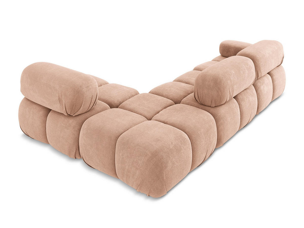 ECKSOFA Rechts Chenille Stoff Pink - Pink/Koralle, Kunststoff/Textil (285/190cm) - Makamii