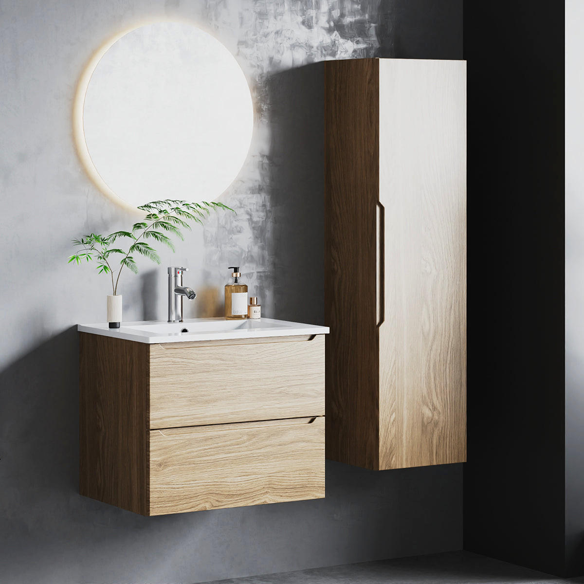 WASCHTISCH 60cm Viggo Holz - Braun, Holzwerkstoff (60/50/45.8cm) - Petits-meubles