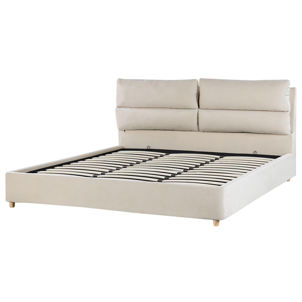POLSTERBETT 180/200cm Helles Beige Batilly - Beige, Textil (180/200cm) - Beliani