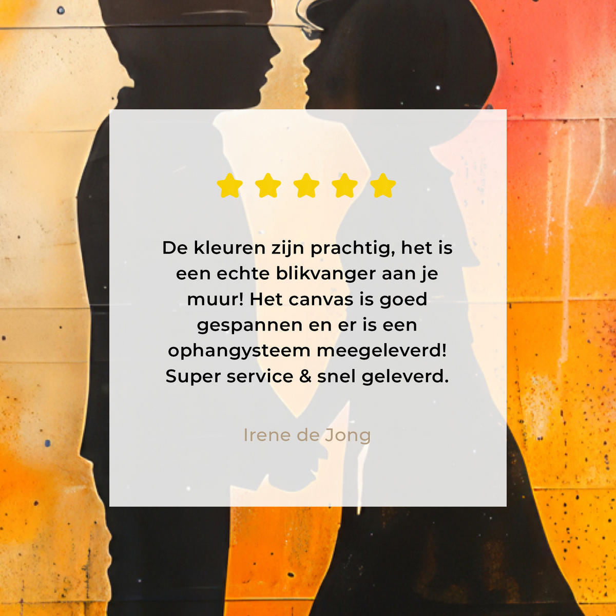 LEINWANDBILD Straßenkunst - Liebe - Graffiti - Kunst - Banksy Wanddeko Schlafzimmer 60x90 cm - Orange, Textil (60/90cm) - MuchoWow