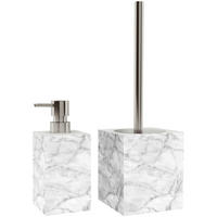 BADEZIMMER Set Marmor - Weiß, Kunststoff (7/17/7cm) - Sanilo