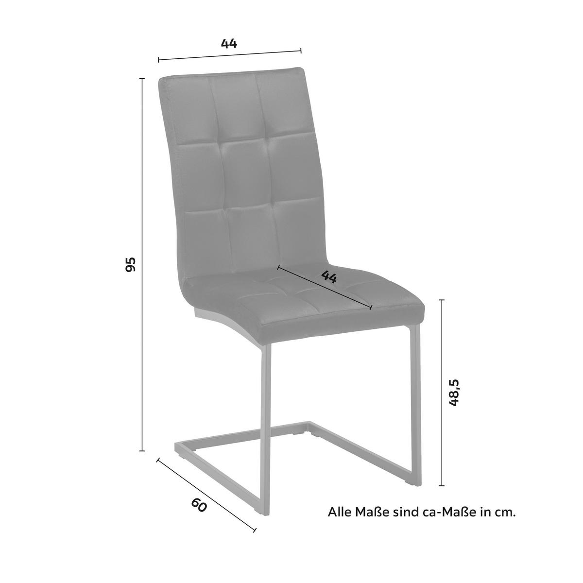 SCHWINGSTUHL-SET Mela Dunkelgrau Samt - Dunkelgrau, Metall (44/95/60cm) - Bessagi Home