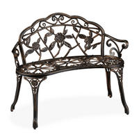 GARTENBANK - Braun, Metall (99/78/52cm) - Relaxdays