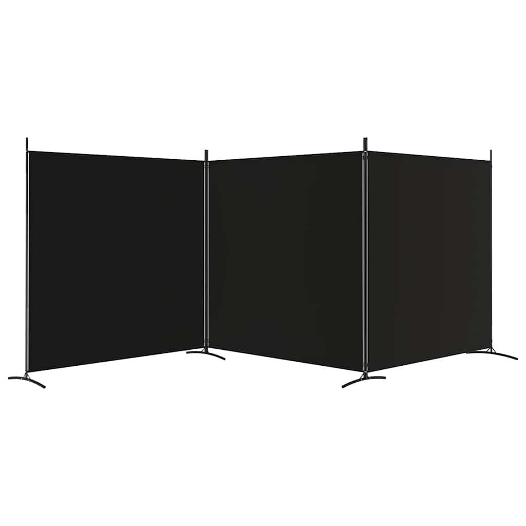 vidaXL Paravent Schwarz 525x180x0.1 cm