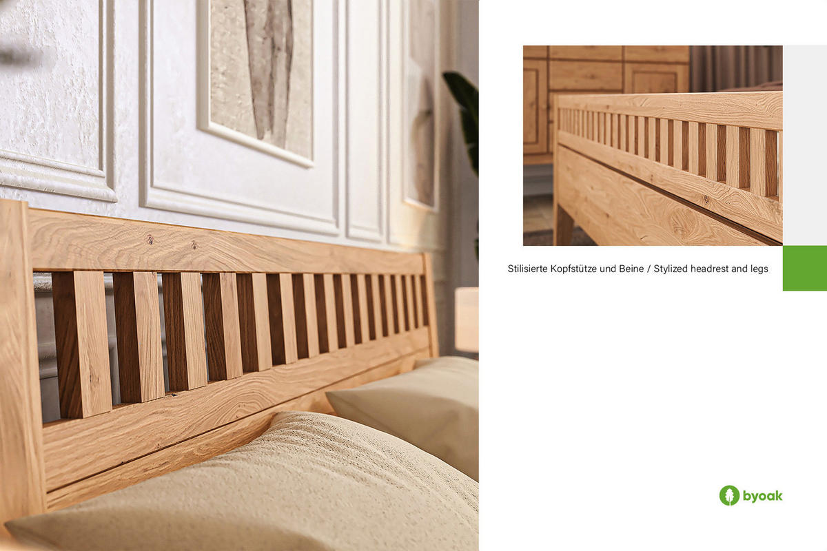 MASSIVHOLZBETT ELIAS 6 200x190 Kernbuche - Kernbuche, Holz (200/190cm) - byoak