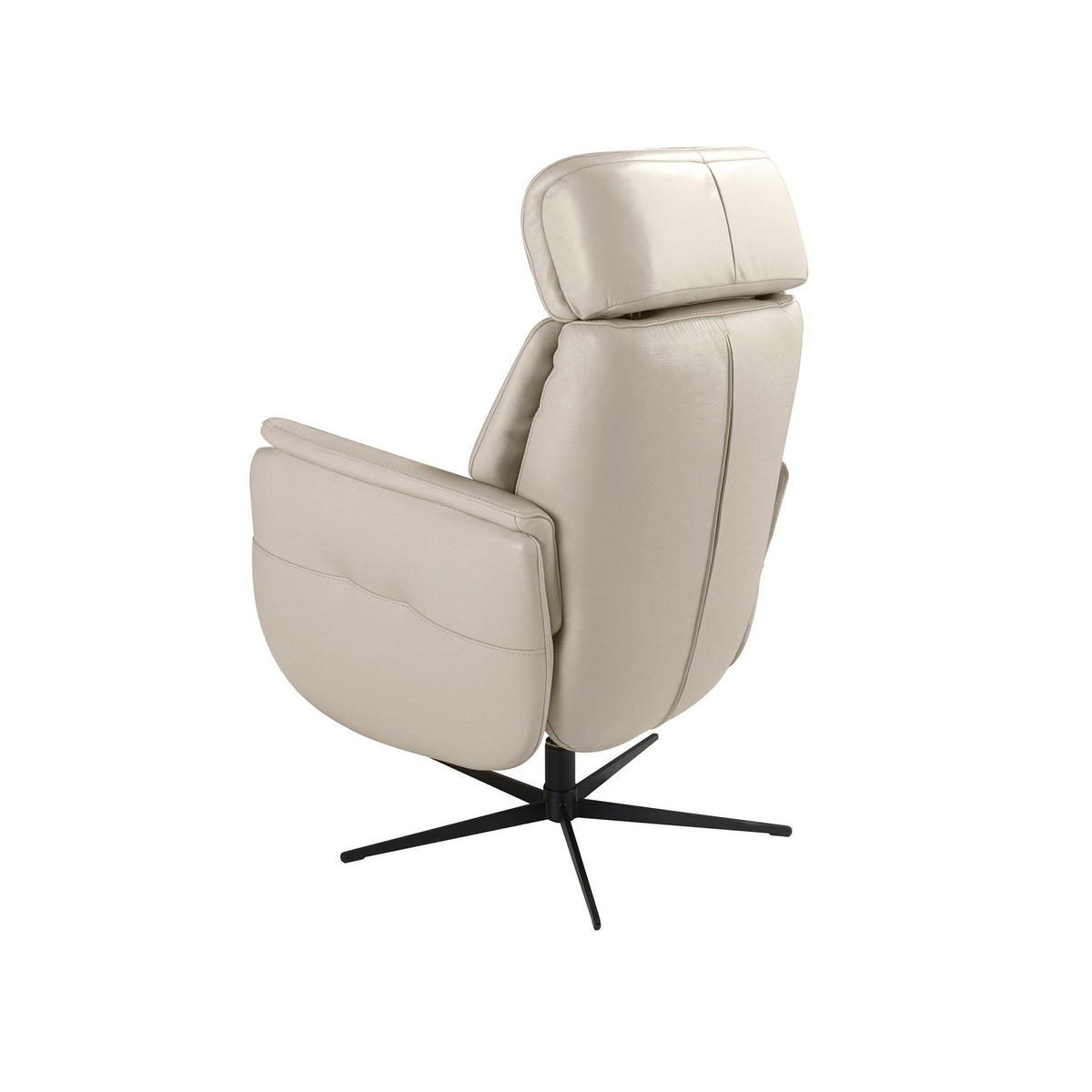 FERNSEHSESSEL Drehbarer Relaxsessel aus perlgrauem Leder 71/80/110 cm - Perlmutt/Hellgrau, Leder/Metall (71/110/80cm) - ANGEL CERDA