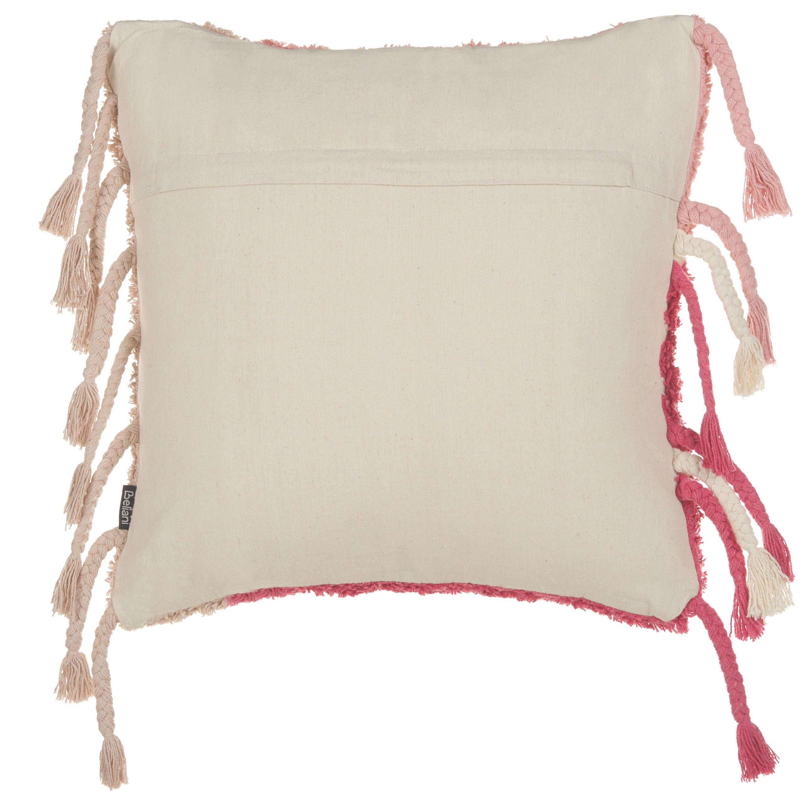 DEKOKISSEN Rosa 45/45 cm Bistorta - Pink/Weiß, Textil (45/45/14cm) - Beliani