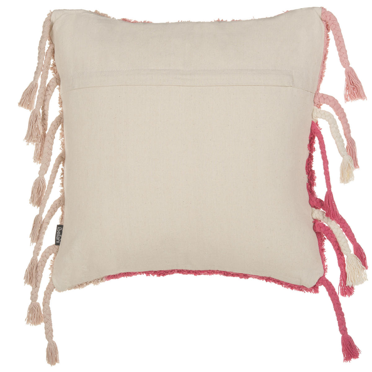 DEKOKISSEN 2er-Set Rosa 45/45 cm Bistorta - Pink/Weiß, Textil (45/45cm) - Beliani