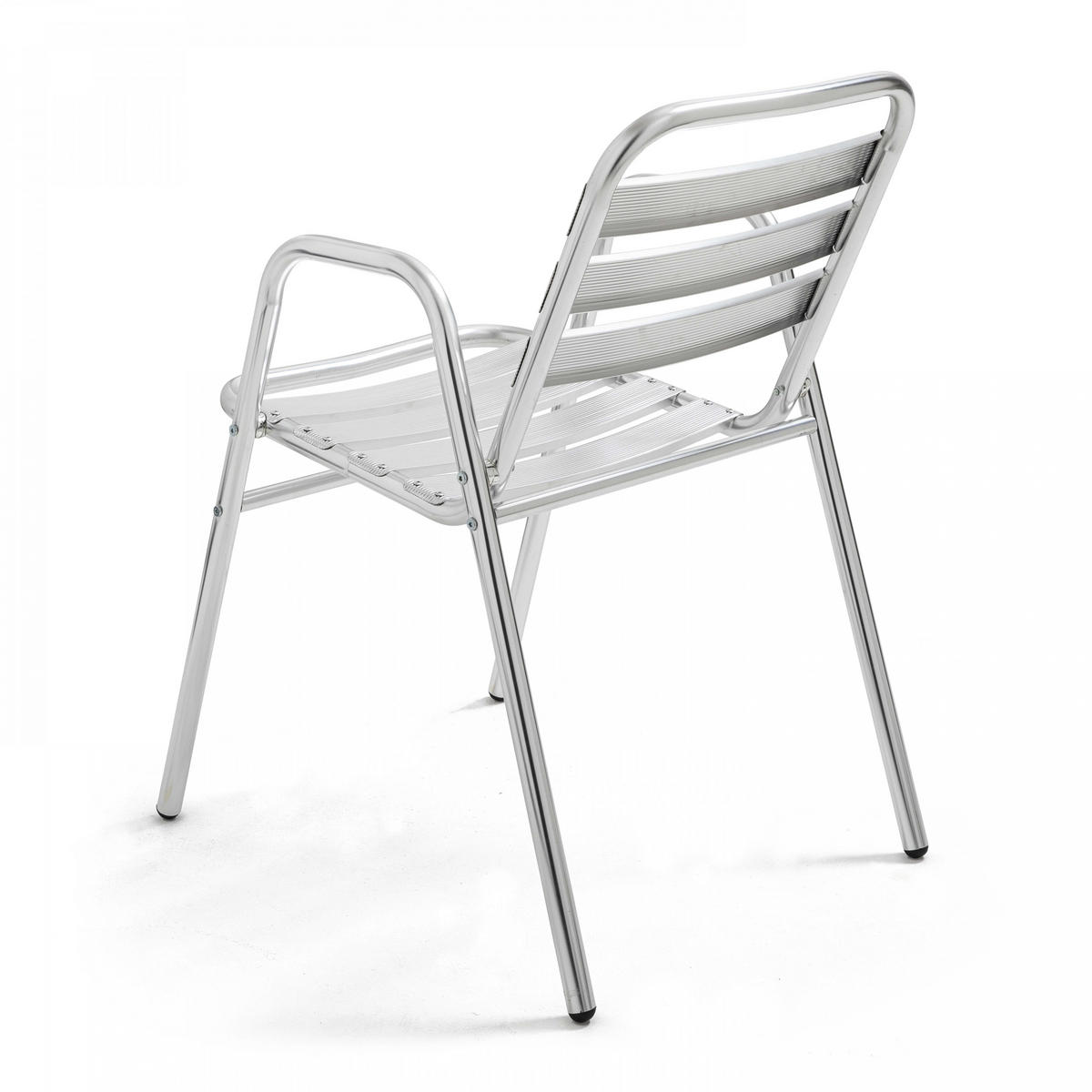GARTENSTUHL 4-tlg., Grau - Silberfarben, Metall (48/75/61cm) - Oviala