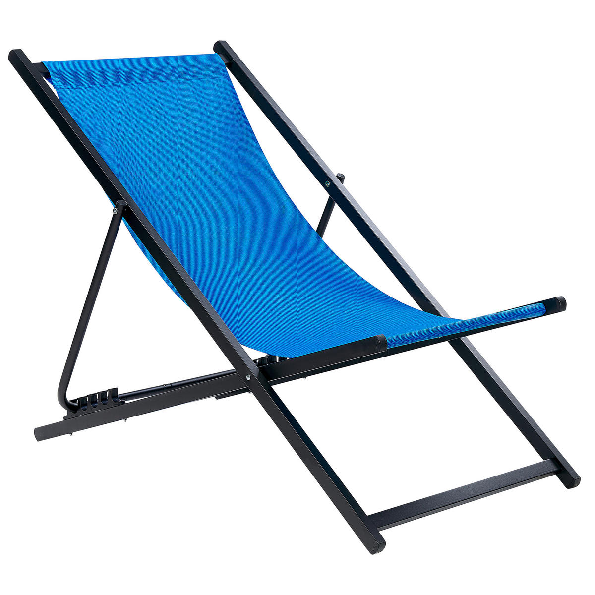 GARTENLIEGE schwarz/blau Locri II - Blau/Schwarz, Metall (60/79/95cm) - Beliani