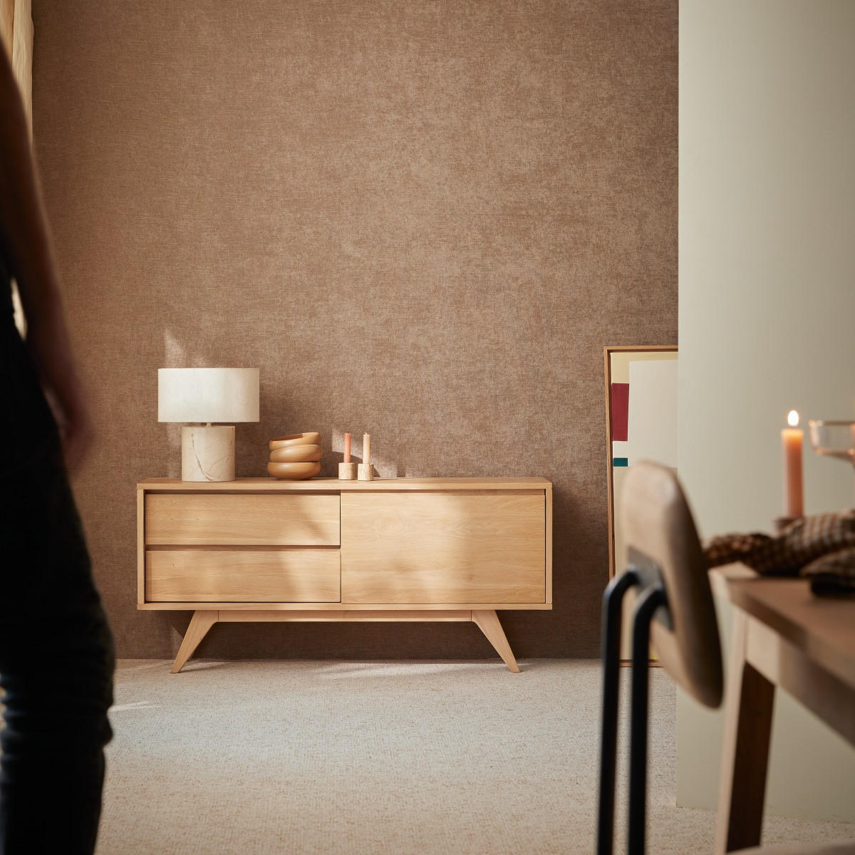 SIDEBOARD Esmée Natur aus Eiche - Naturfarben, Holz (130/60/35cm) - Tikamoon