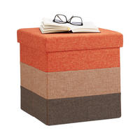 HOCKER - Multicolor, Holzwerkstoff/Textil (38/38/38cm) - Relaxdays