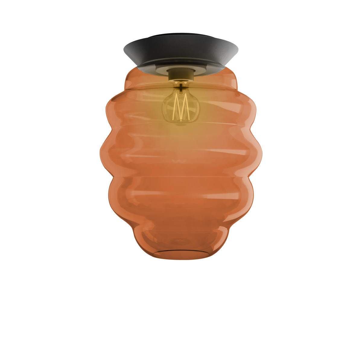 DECKENLEUCHTE Echos Braun Ø 25cm - Braun, Glas (25/25/31cm) - s.luce