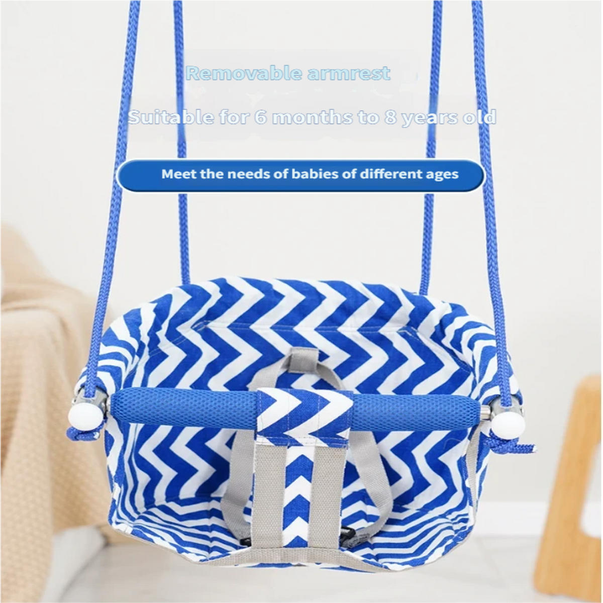 SCHAUKEL, blau, Segeltuch, 35 × 35 × 17 cm - Blau, Textil (35/17/35cm) - Authentics